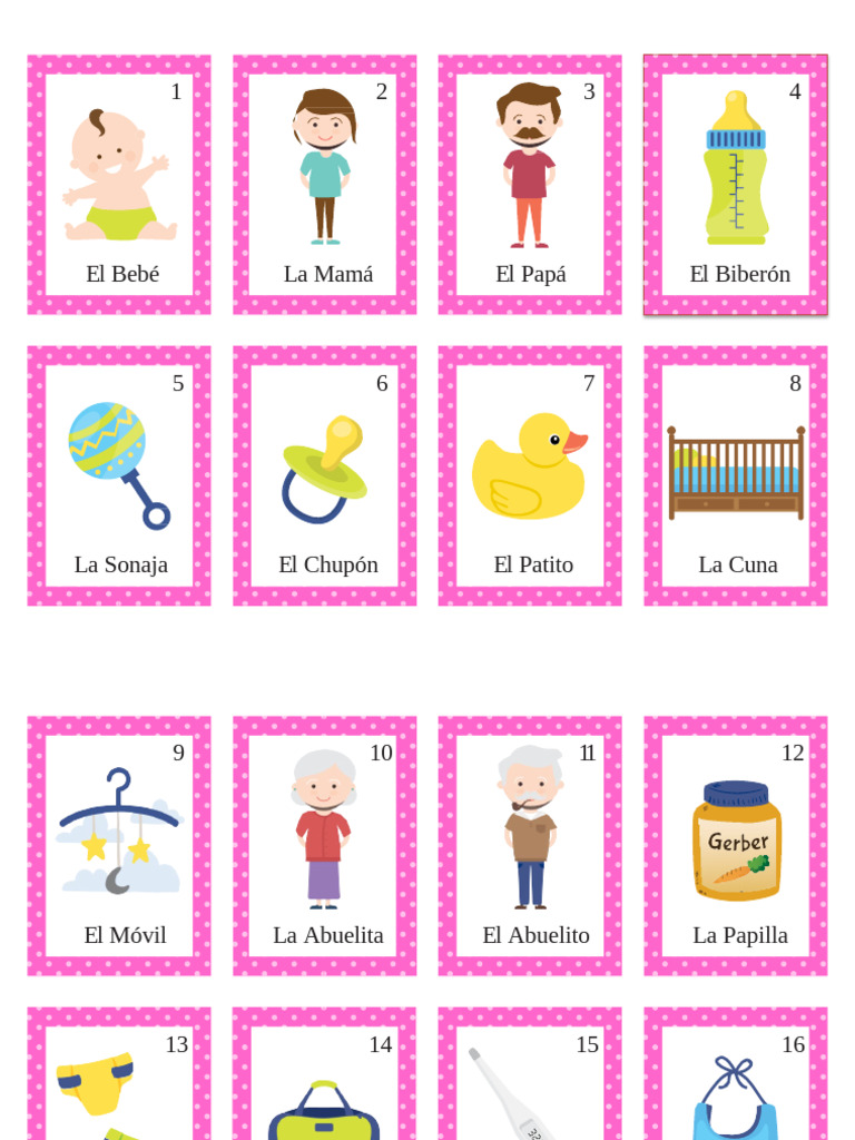 Lotería Baby Shower: Elementos Esenciales | PDF