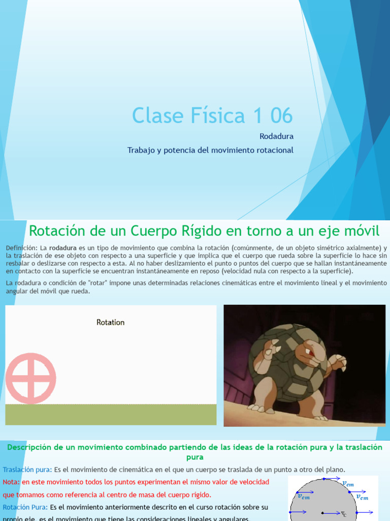 Clase Física 1 06 | PDF | Rotación | Física Aplicada e Interdisciplinaria