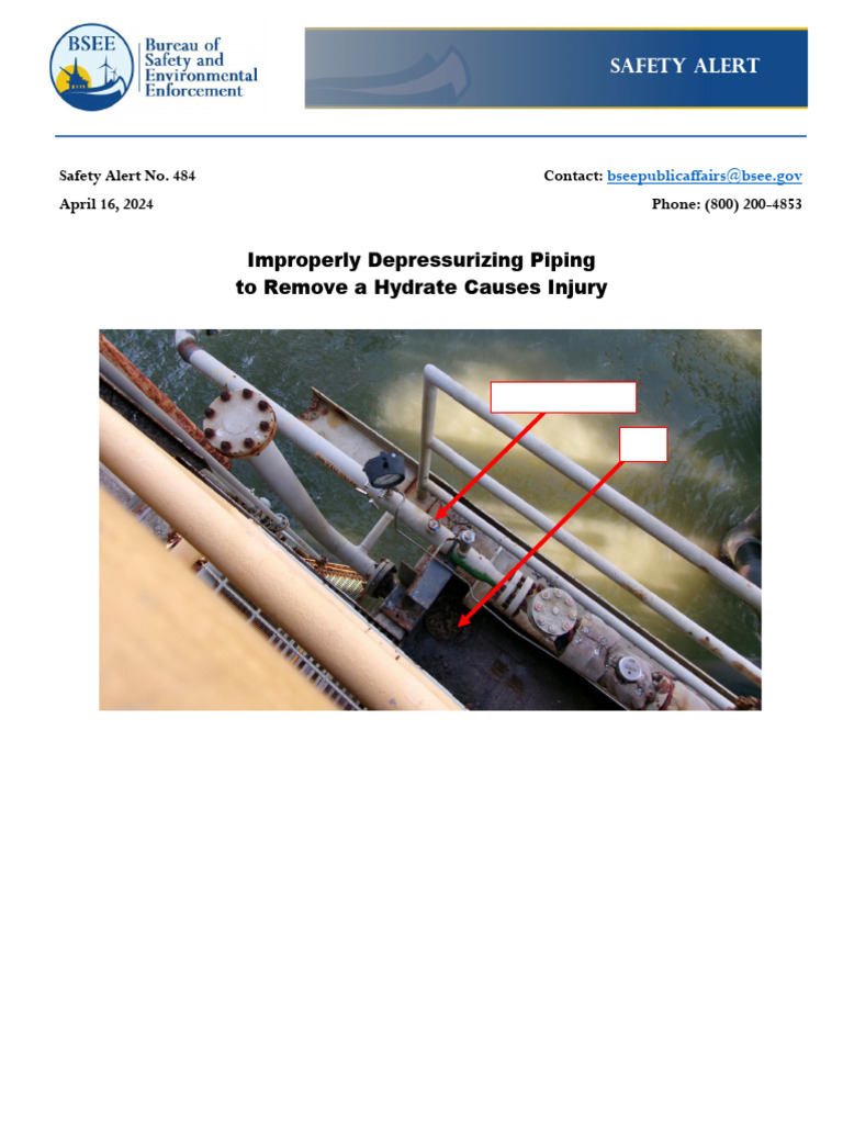 Hydrate Removal Safety Alert | PDF | Valve | Gas Technologies