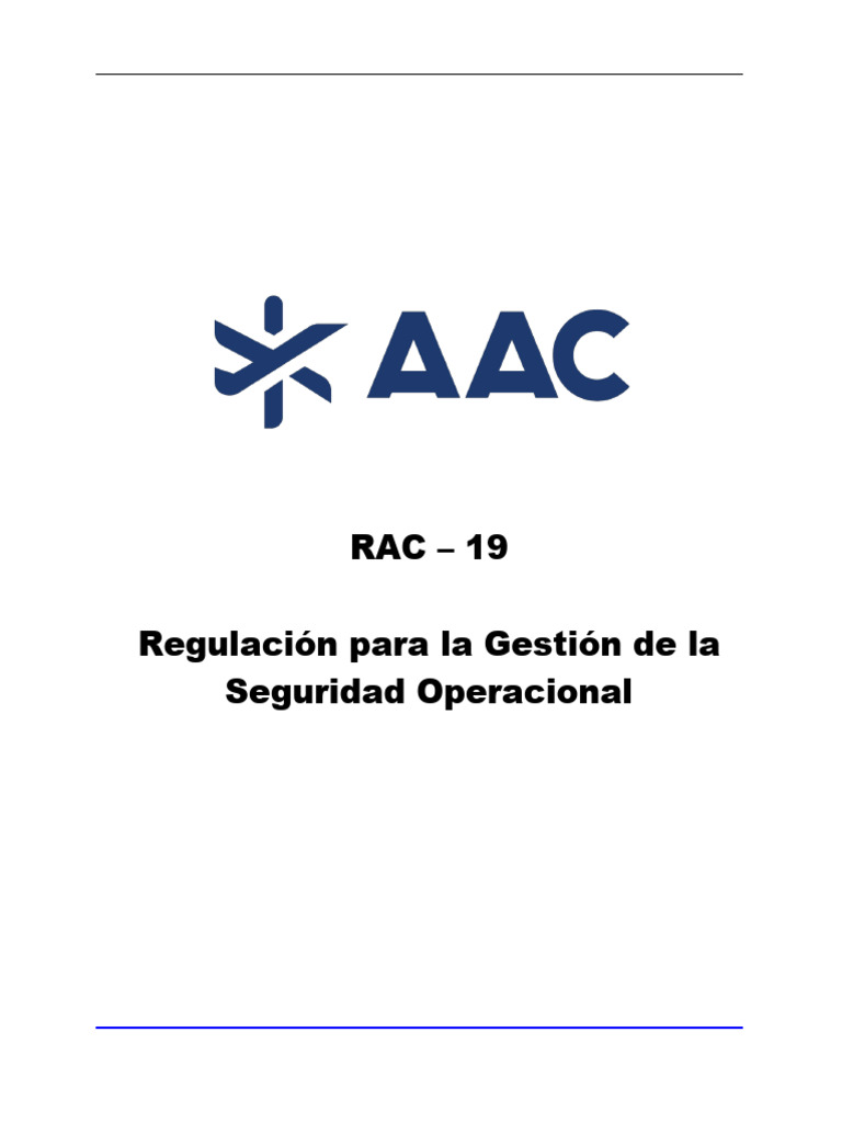 Regulación de Seguridad Operacional RAC 19 | PDF | Aeropuerto | Aeronave
