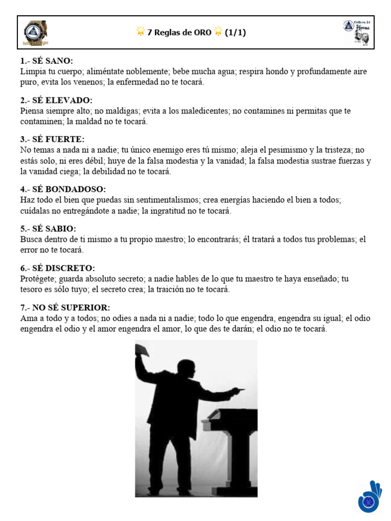7 Reglas de Oro para una Vida Plena | PDF