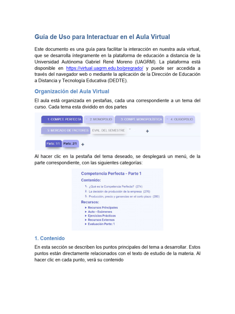 Guía para el Aula Virtual UAGRM | PDF | Salón de clases | Tecnologia ...