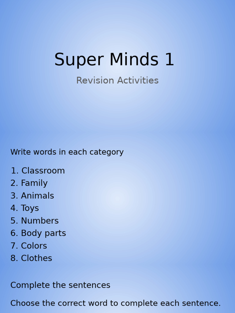 Super Minds 1 | PDF
