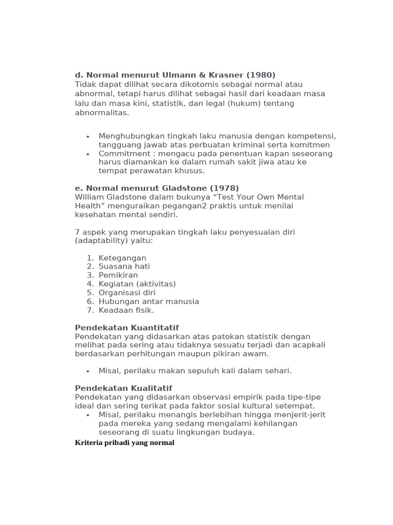 Definisi Normalitas dalam Psikologi | PDF