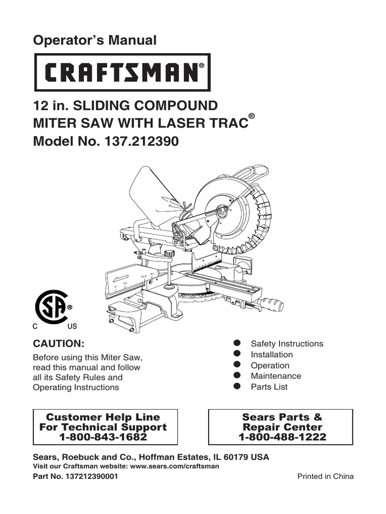 Craftsman 137.212390 | PDF | Screw | Manufactured Goods
