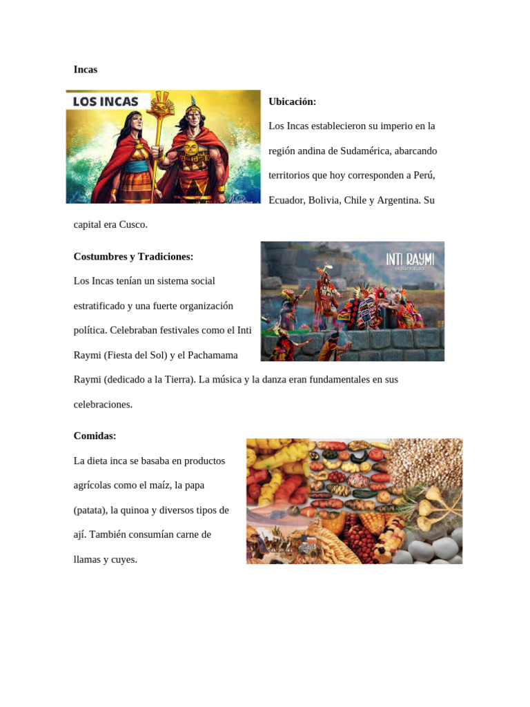 Civilizaciones Precolombinas: Incas, Mayas y Aztecas | PDF | Imperio ...