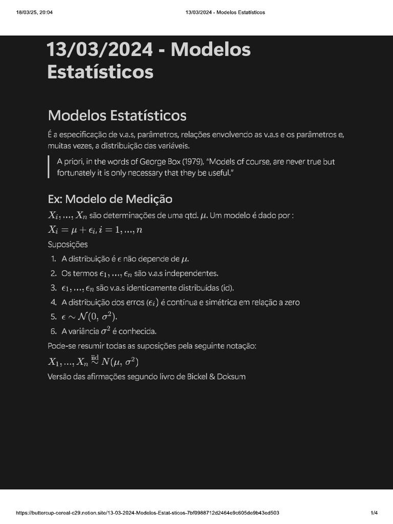 Modelos Estatisticos | PDF