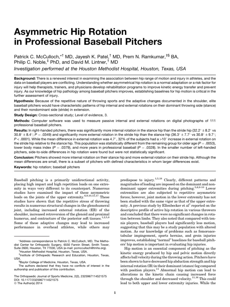 2014 - (Patrick C. McCulloch) Asymmetric Hip Rotation in Professional ...