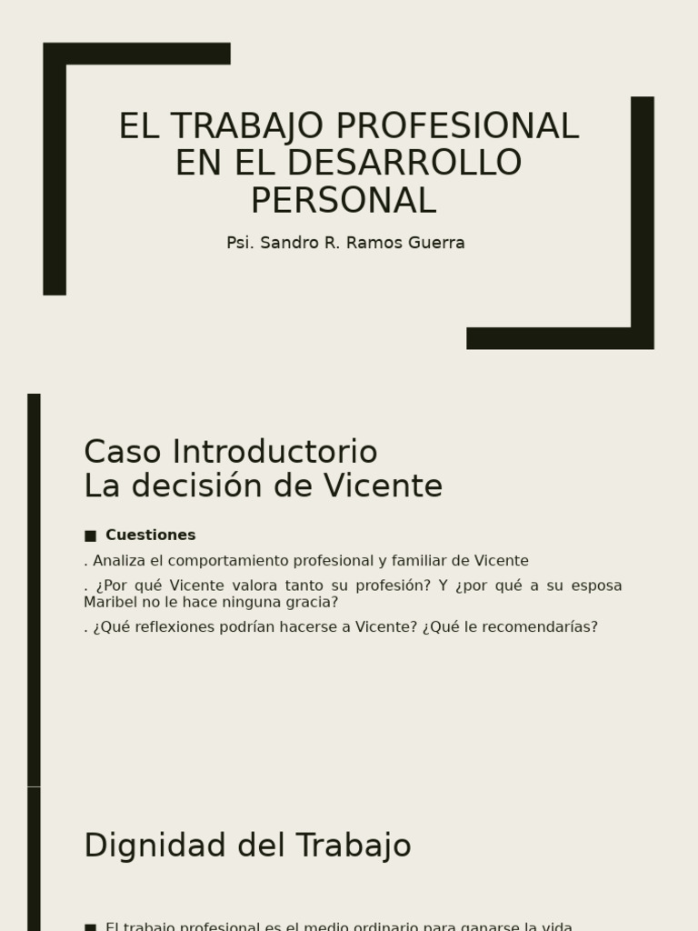 El Trabajo Profesional en El Desarrollo Personal - Ética | PDF ...