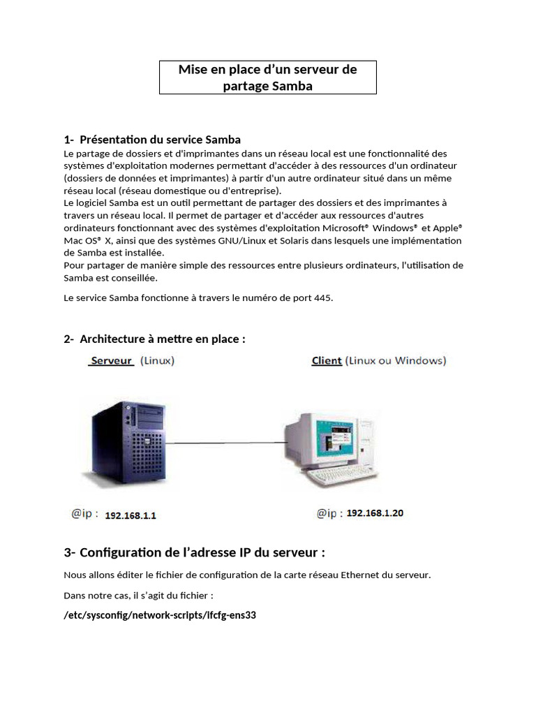 Configuration d'un serveur Samba Ubuntu | PDF | Serveur (Informatique ...