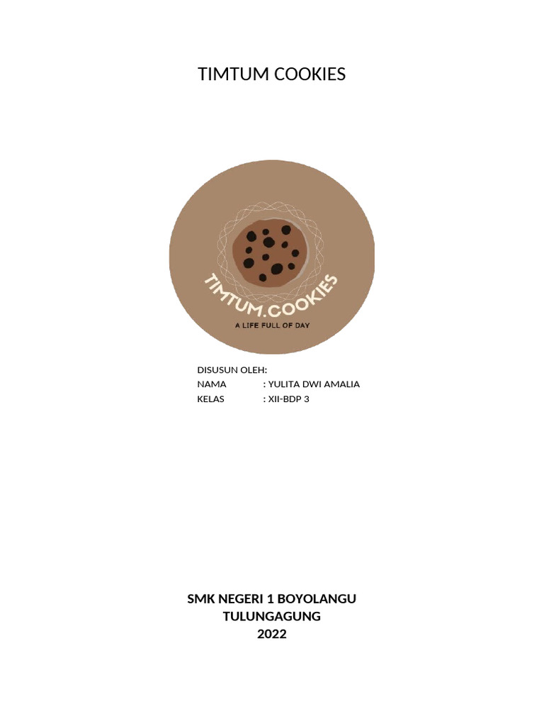 Proposal Usaha Timtum Cookies Pdf