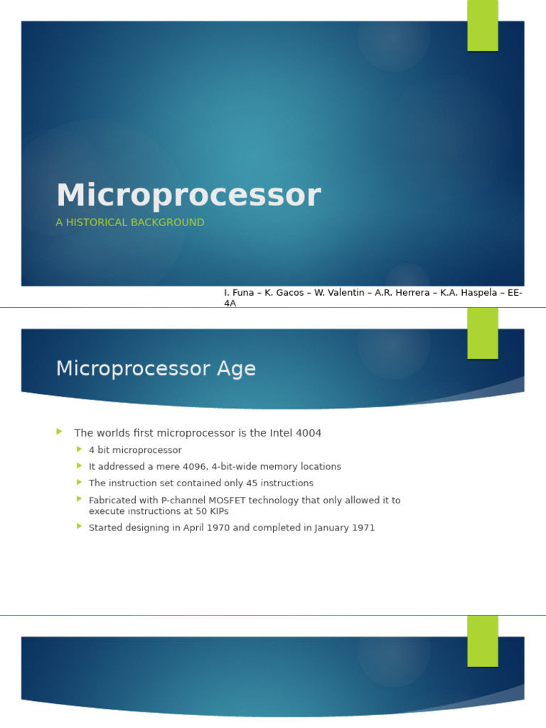 Intel 4004: The First Microprocessor | PDF | Cpu Cache | Computer ...