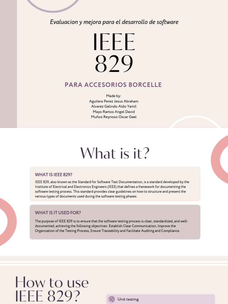 IEEE 829: Software Test Documentation Standard | PDF | Software Testing ...