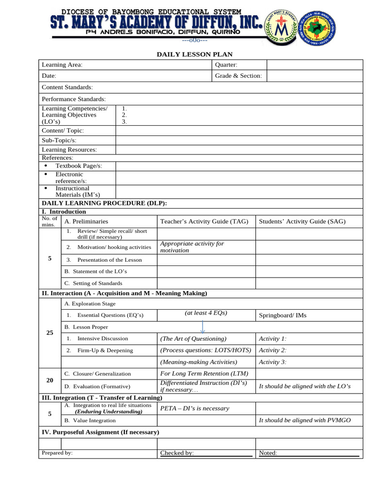 Teacher Observation Lesson Plan Template | PDF | Lesson Plan | Learning