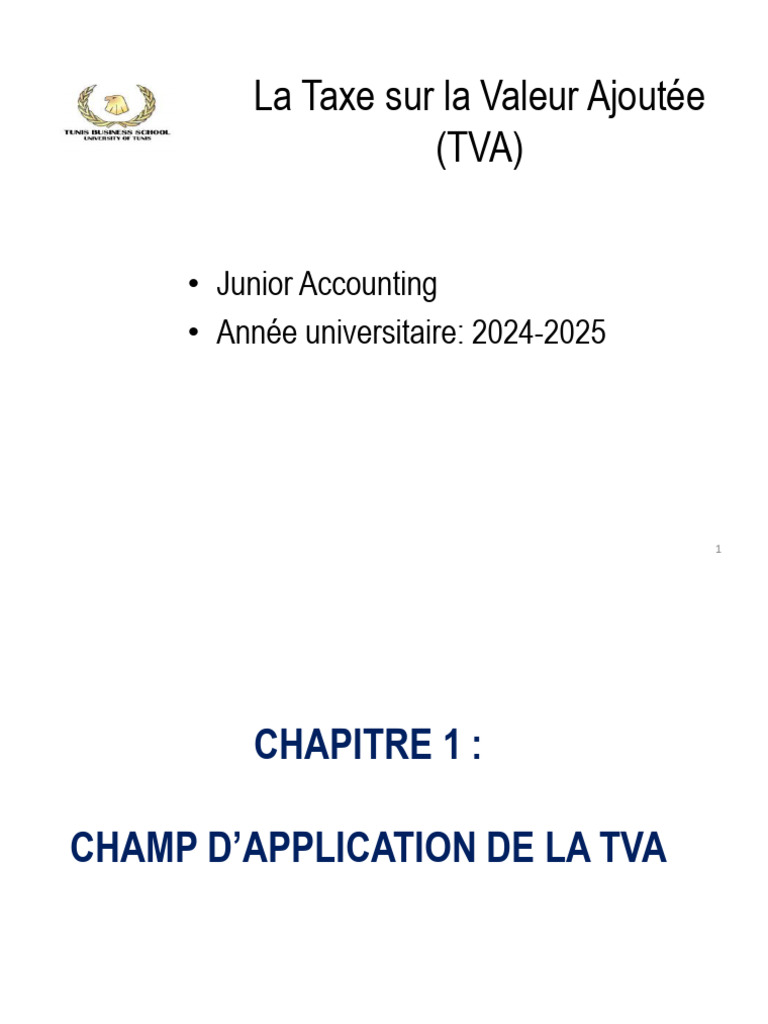 TVA : Assujettissement et Options 2025 | PDF | Taxe sur la valeur ...