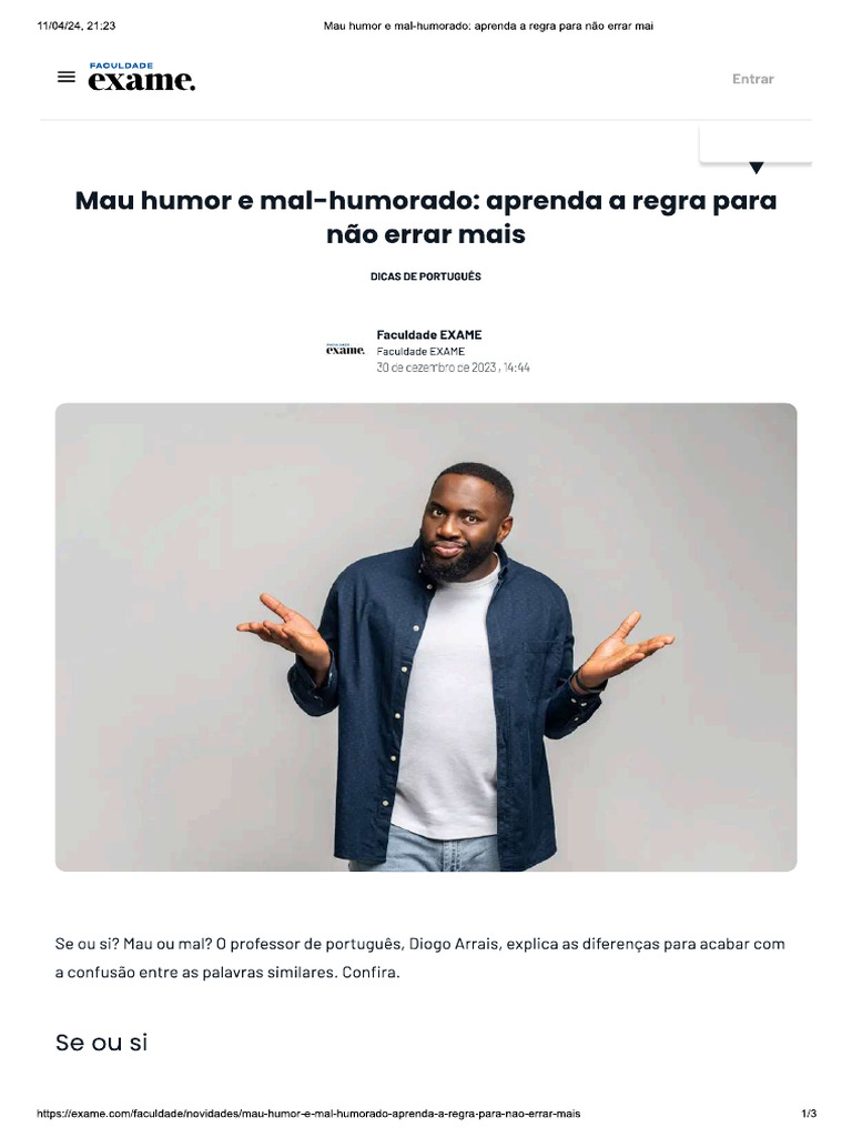 Se Ou Si - Mau Humor e Mal-Humorado | PDF
