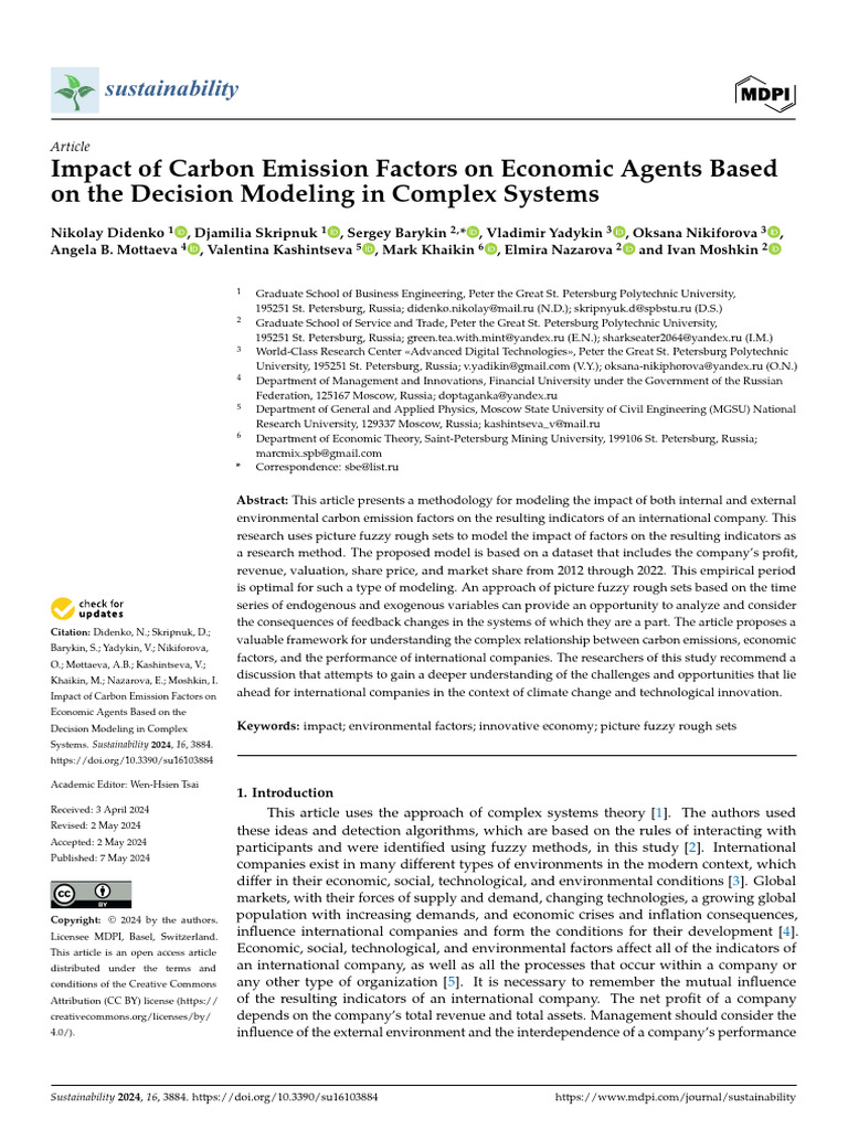 Impact of Carbon Emission Factors On Economic Agen | PDF | Efficient ...