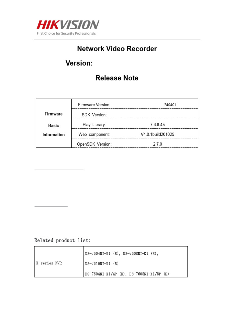 DS-7604/7608NI-Q1 Firmware Update | PDF