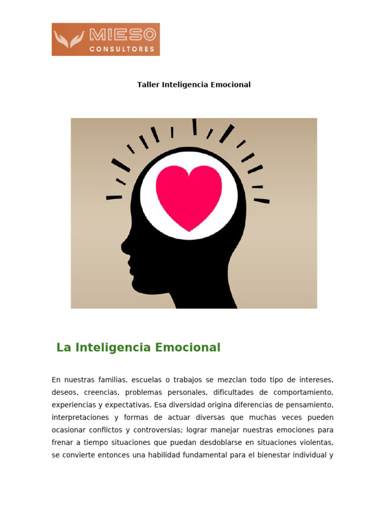 Taller de Manejo de Emociones | PDF | Las emociones | Inteligencia ...