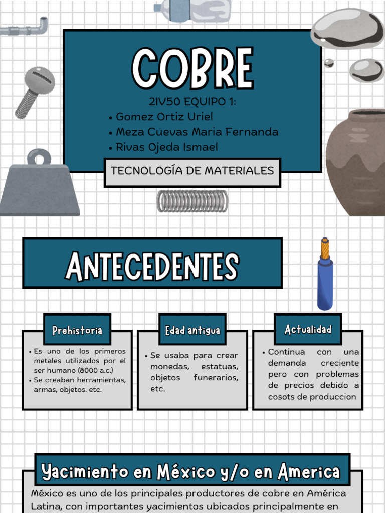 Propiedades y Procesos del Cobre | PDF | Cobre | Rieles