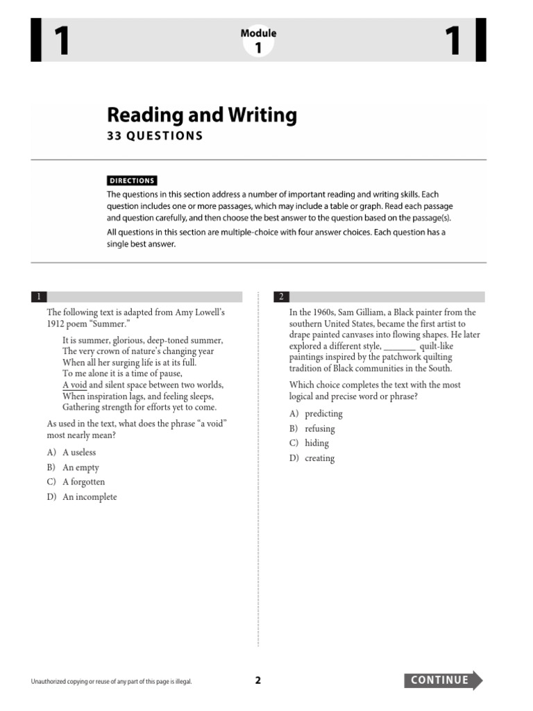 Psat 10 Practice Test 1 Removed | PDF