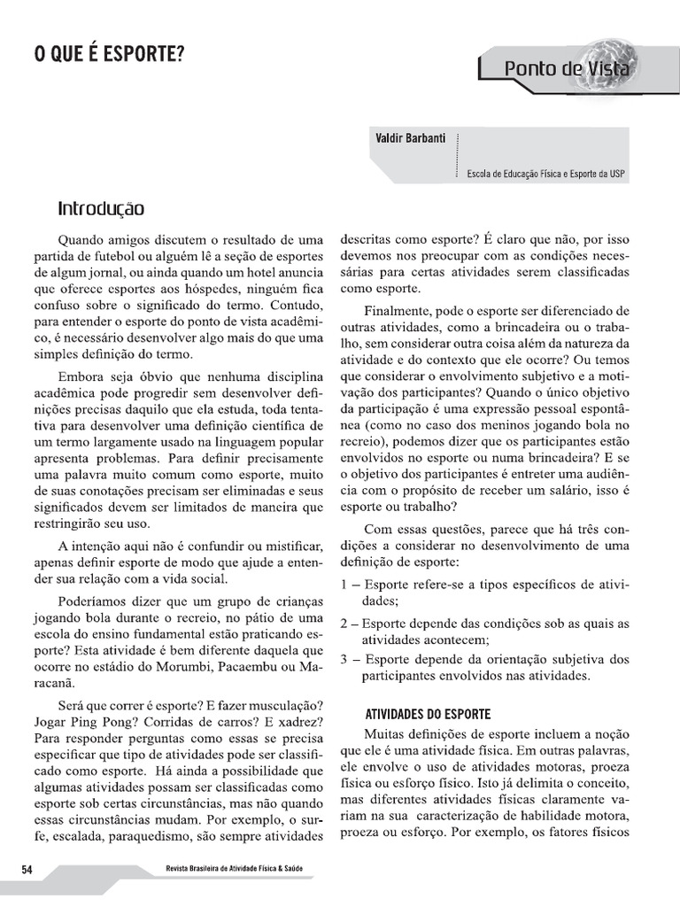 O Que e Esporte | PDF