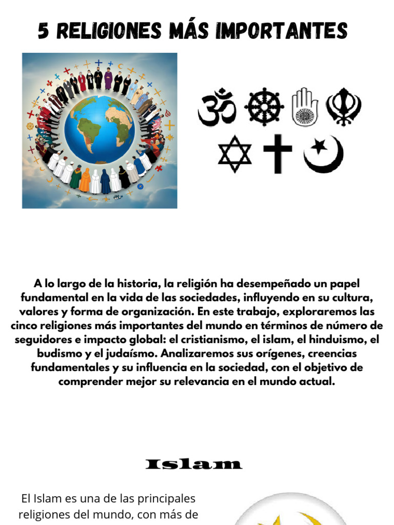 5 Religiones Principales del Mundo | PDF | Biblia | Jesús