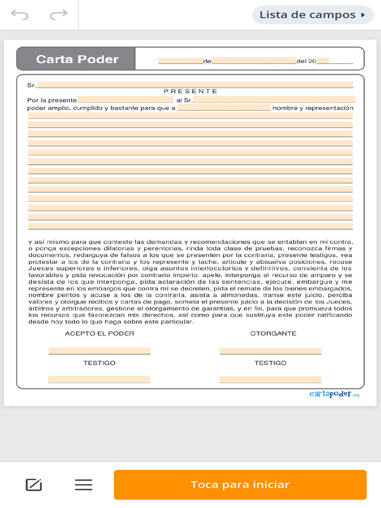 PDFfiller - Carta Poder PDF | PDF