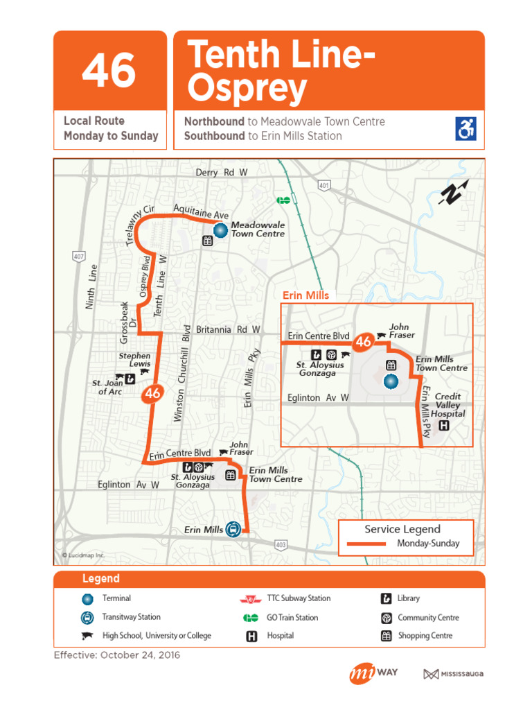 Route 46 Tenth Line Osprey | PDF | Bus Transport | Passenger Rail Transport