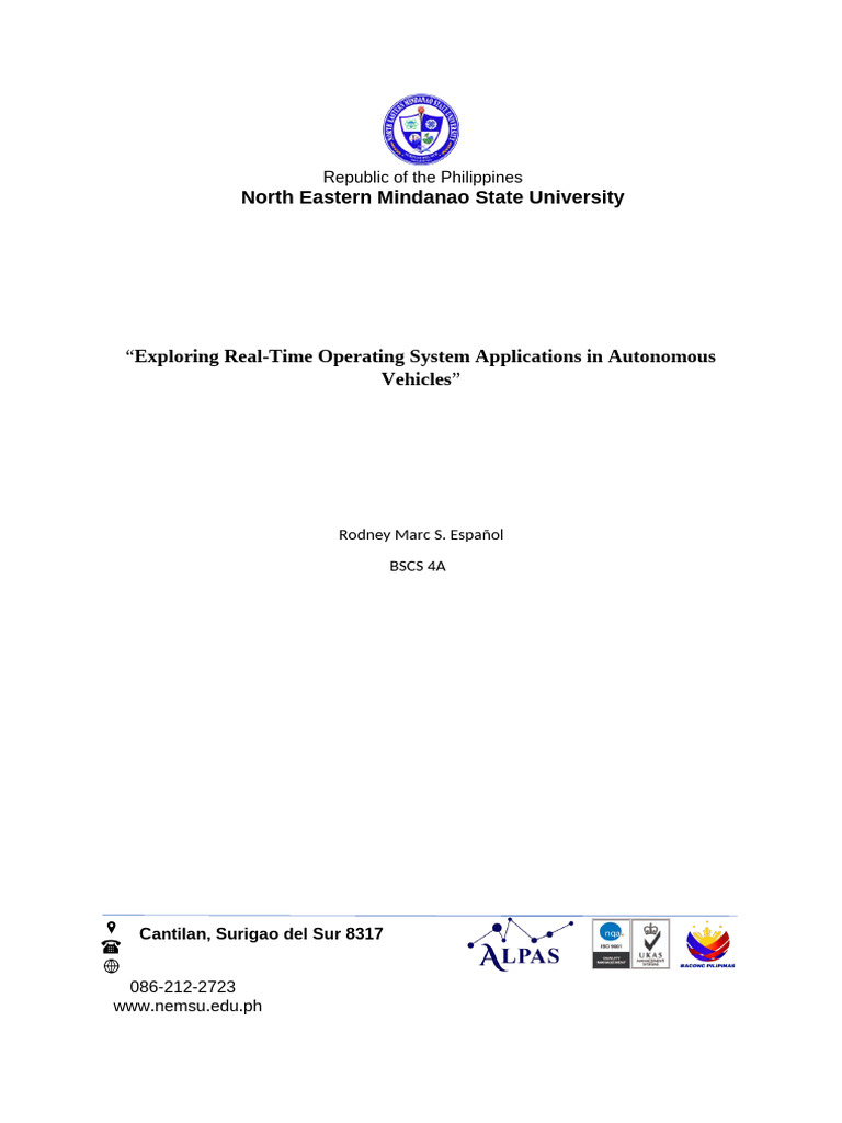 Exploring Real-Time Operating System Applications in Autonomous ...
