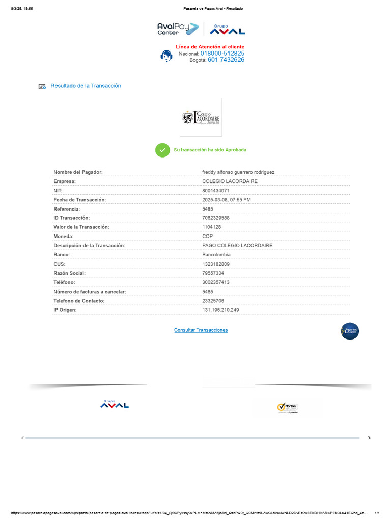 Pago Daniel Pension Marzo 20325 | PDF | Bancario