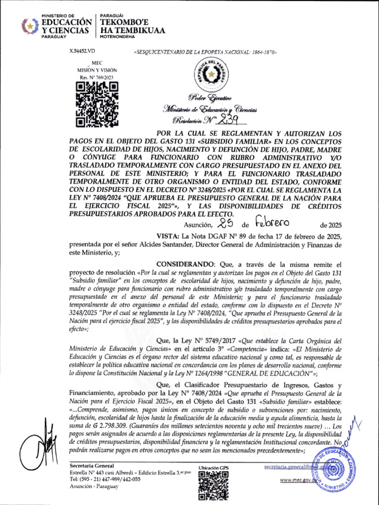 Regulación de Subsidios Familiares 2025 | PDF | Certificado de ...