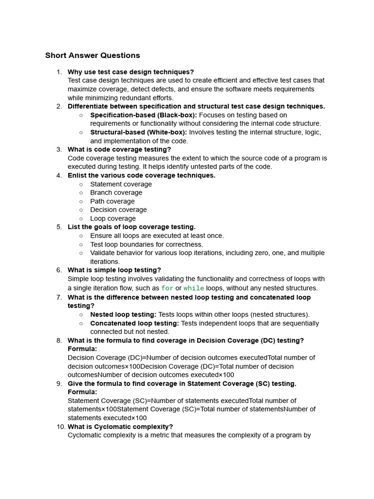 Statement Coverage Testing Explained | PDF | Control Flow | Computer ...