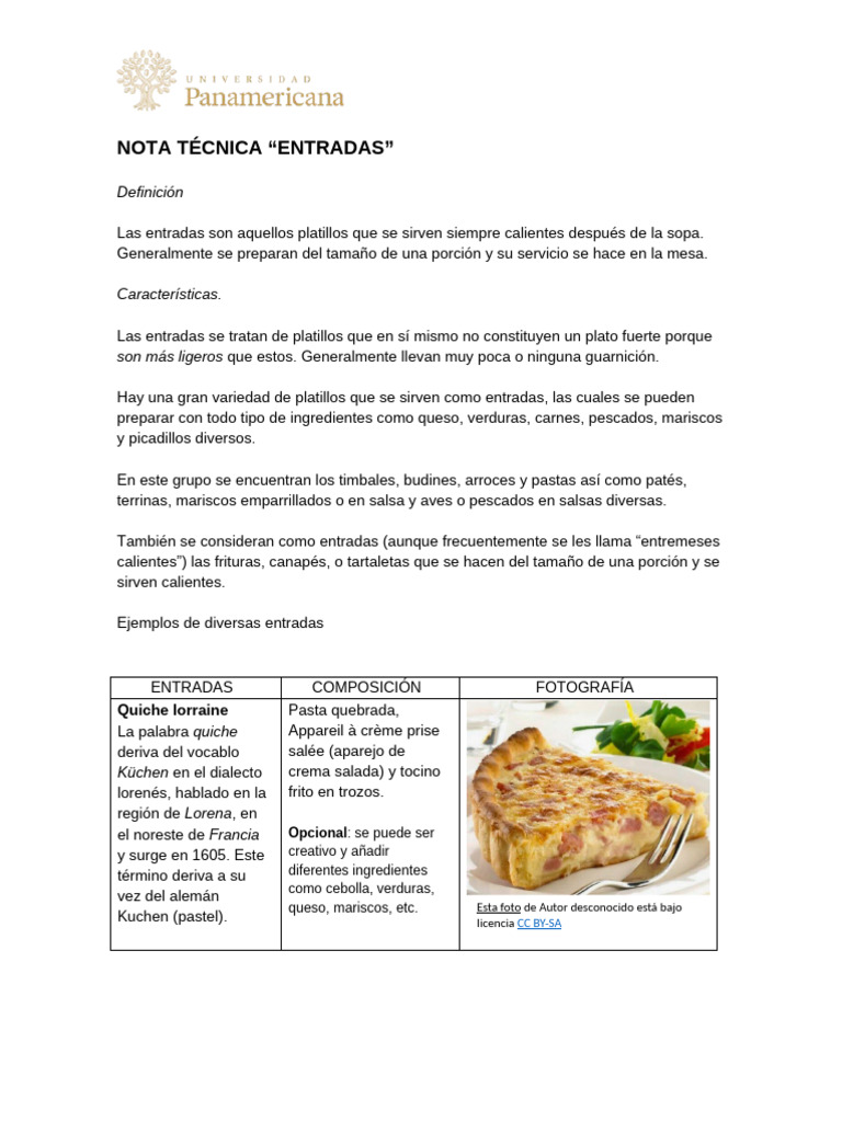 Tipos de Entradas y Almeja Chiluda | PDF | Cocina occidental | Alimentos