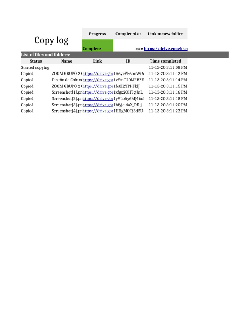 Copy Folder Log 11-13-2020 | PDF | Computing | Software