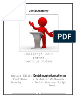 Challenge 2010 Lecture Notes: Dental Anatomy