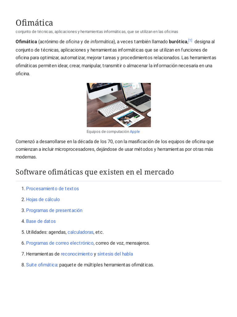Ofimática - Wikipedia, La Enciclopedia Libre | PDF | Ciencias de la ...