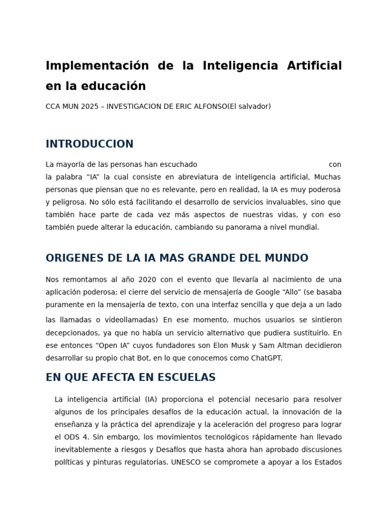 Implementación de La Inteligencia Artificial en La Educación | PDF ...