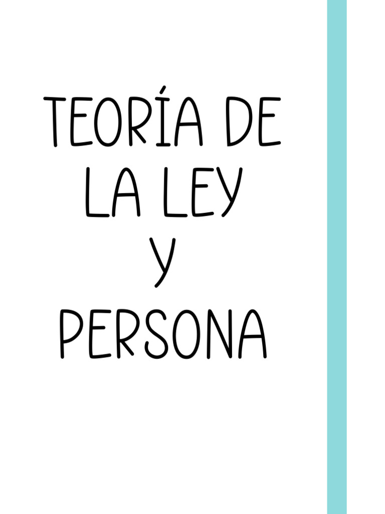 Teoría de La Ley y Persona 2 | PDF | Estatuto | Fuentes del derecho