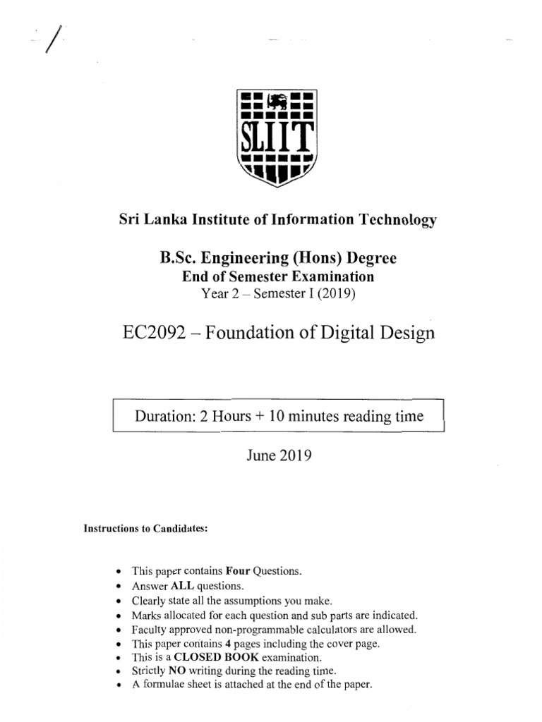 EC2092 - Foundation of Digital Design | PDF | Computer Engineering ...