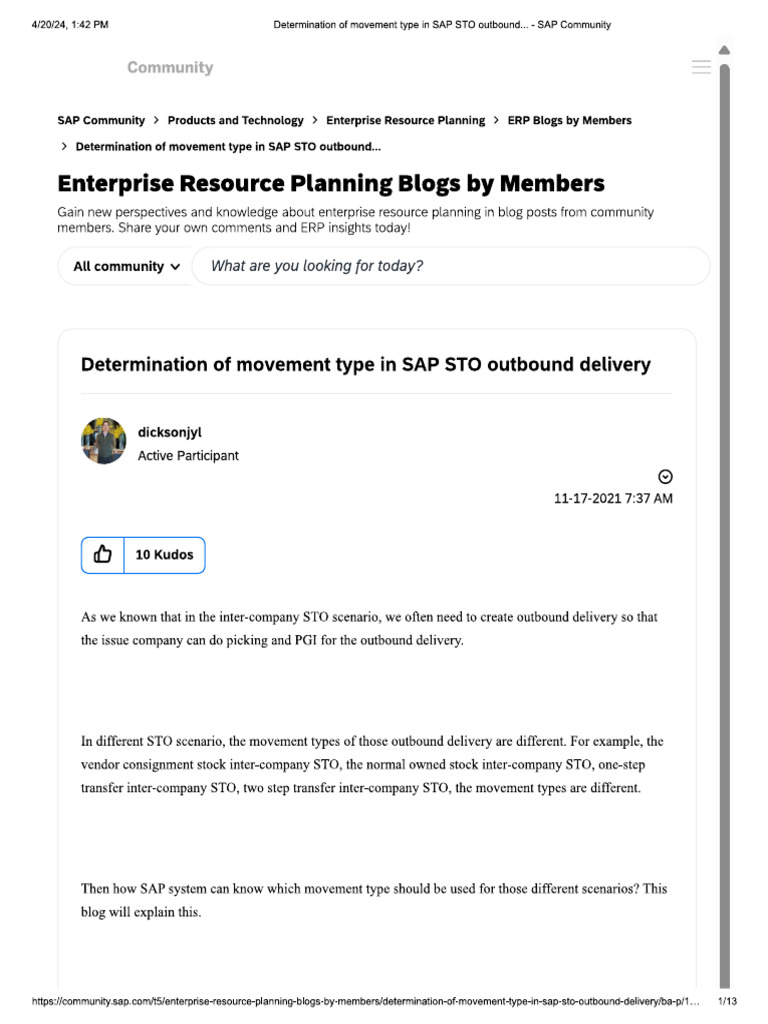 Intra Company STO Scenario | PDF