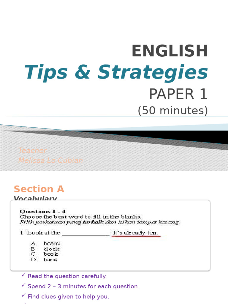 Upsr Paper 1 | PDF