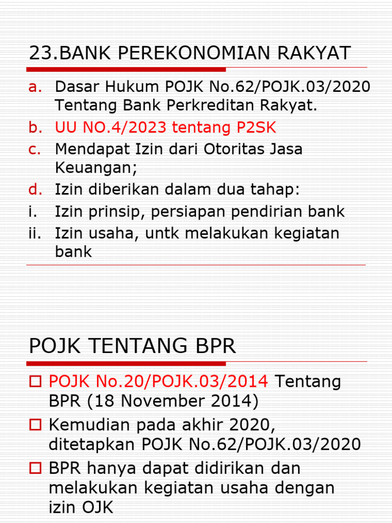 Hukum Perbankan dan Modal BPR | PDF