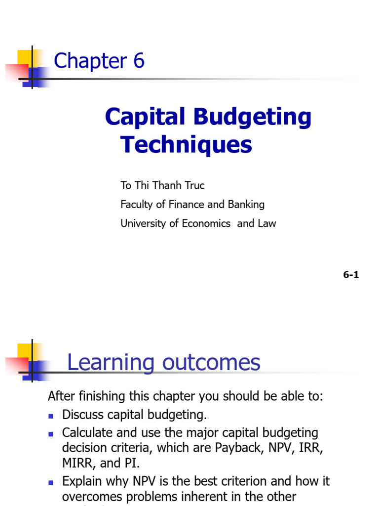 Capital Budgeting Techniques Explained | PDF | Capital Budgeting | Net ...