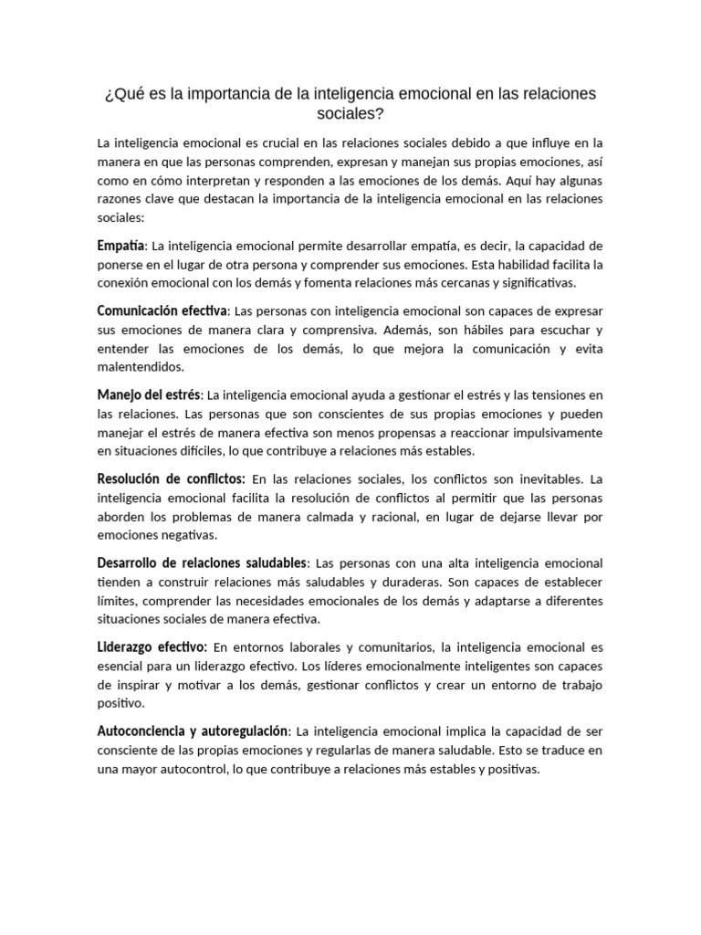 Inteligencia Emocional | PDF | Inteligencia emocional | Las emociones