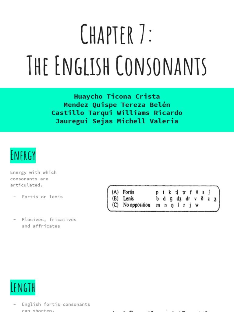 Understanding English Consonants | PDF | Consonant | Syllable