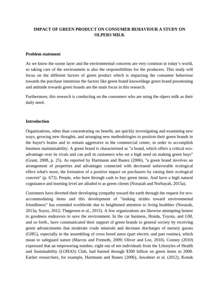 Green Product Impact on Consumer Behavior | PDF | Brand | Cronbach's Alpha