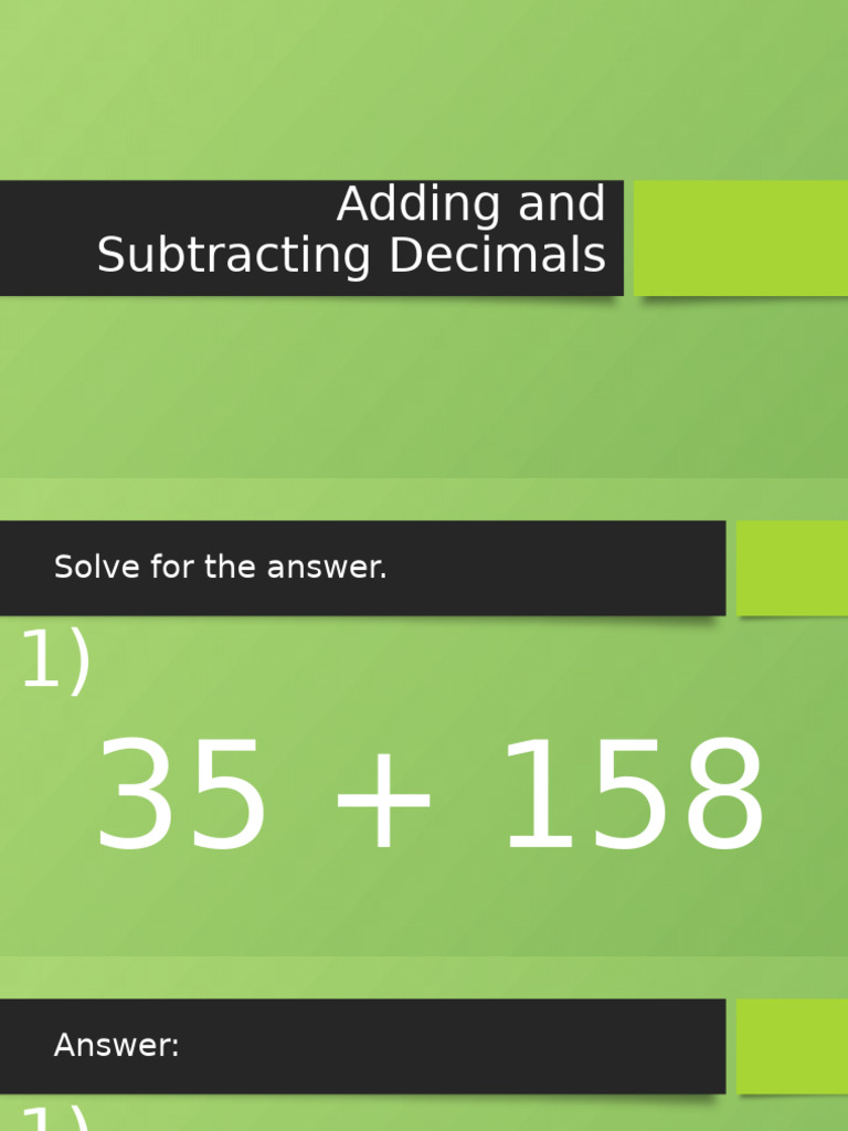 Adding and Subtracting Decimals | PDF | Decimal | Division (Mathematics)
