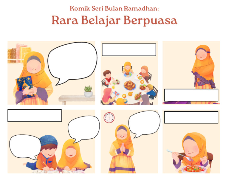 Komik Pendidikan Bulan Ramadhan Rara Belajar Berpuasa Gaya Kuning Merah ...