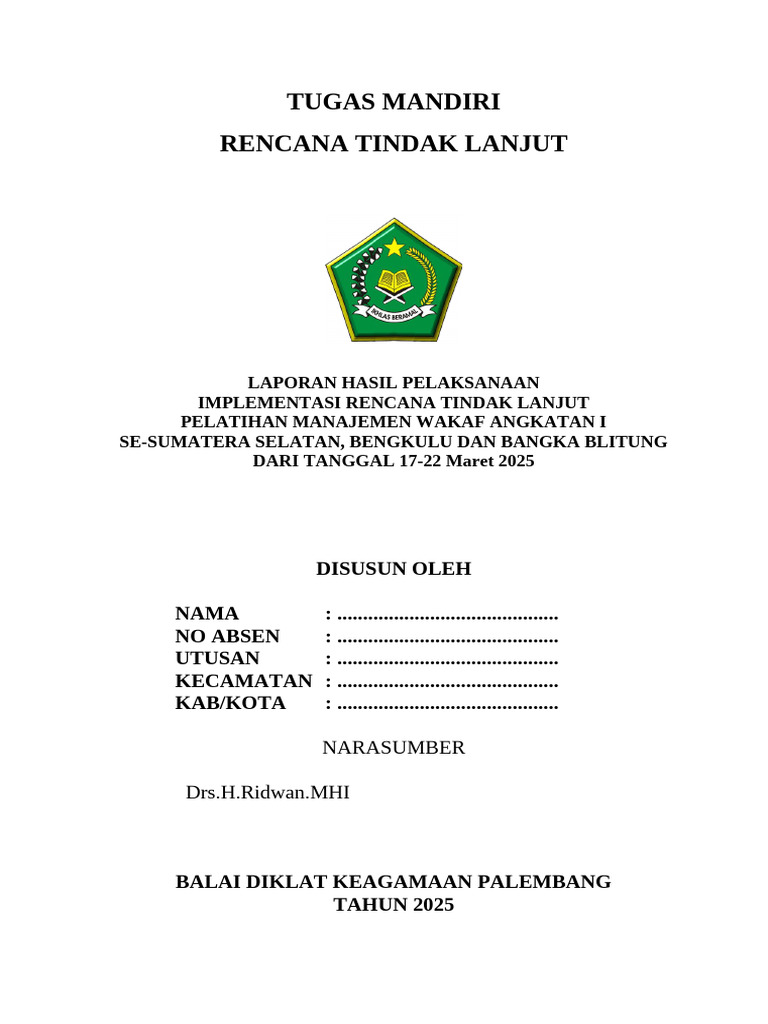 Format RTL Wakaf | PDF